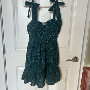 Turquoise/blue floral skater dress